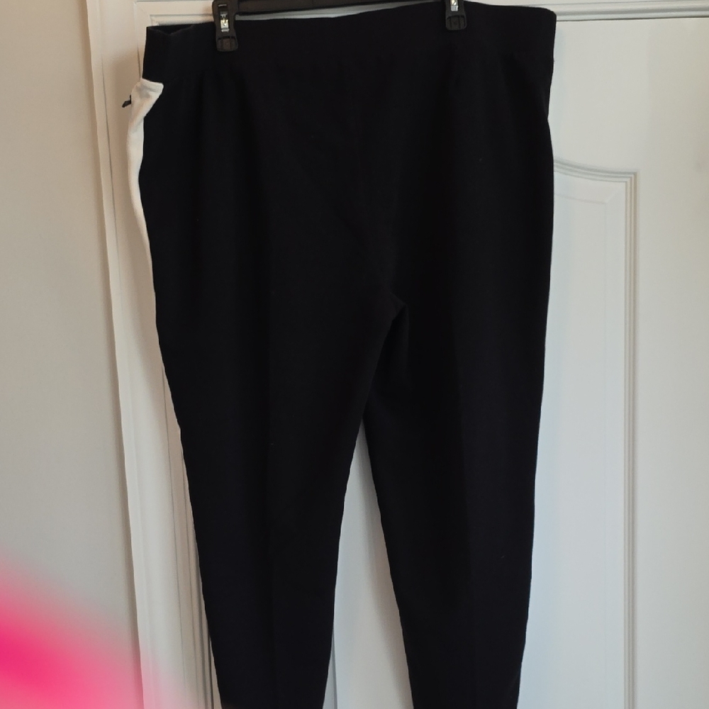 Chico's Black and White Track Pants and Top Set Plus Size - Picture 7 of 10